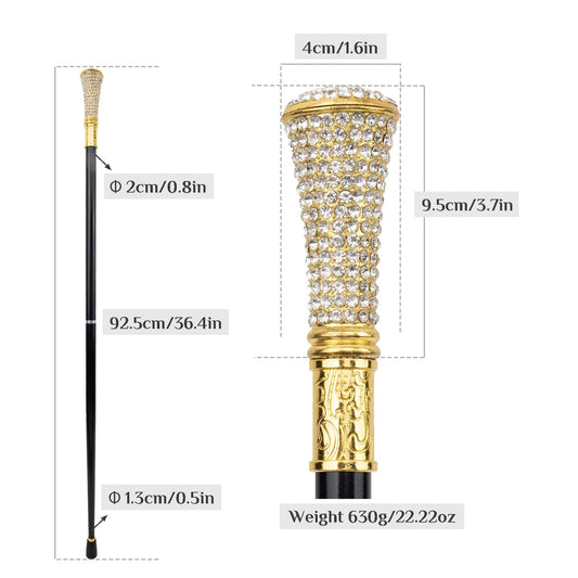 White Artificial Diamond Cane Walking Stick PN024