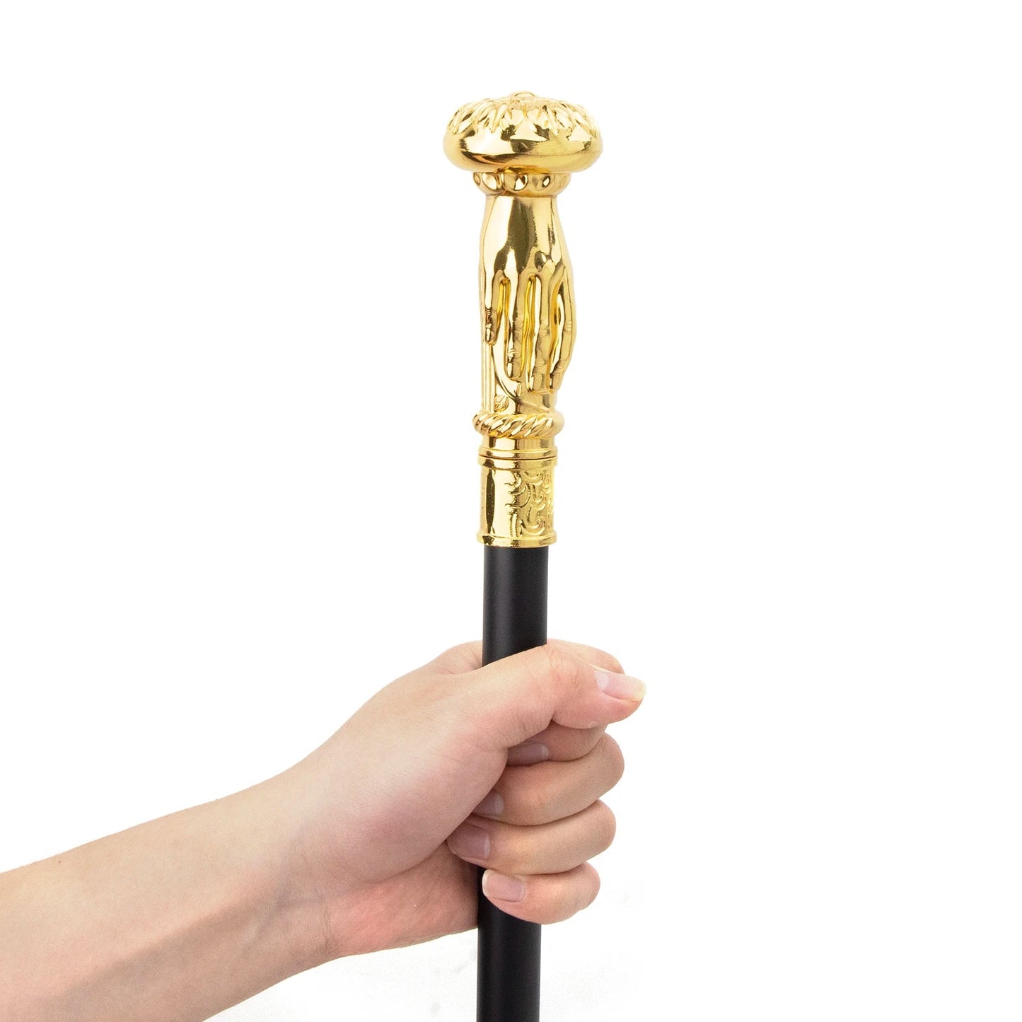 Golden Hand Hold Flower Luxury  Walking Stick - PN007