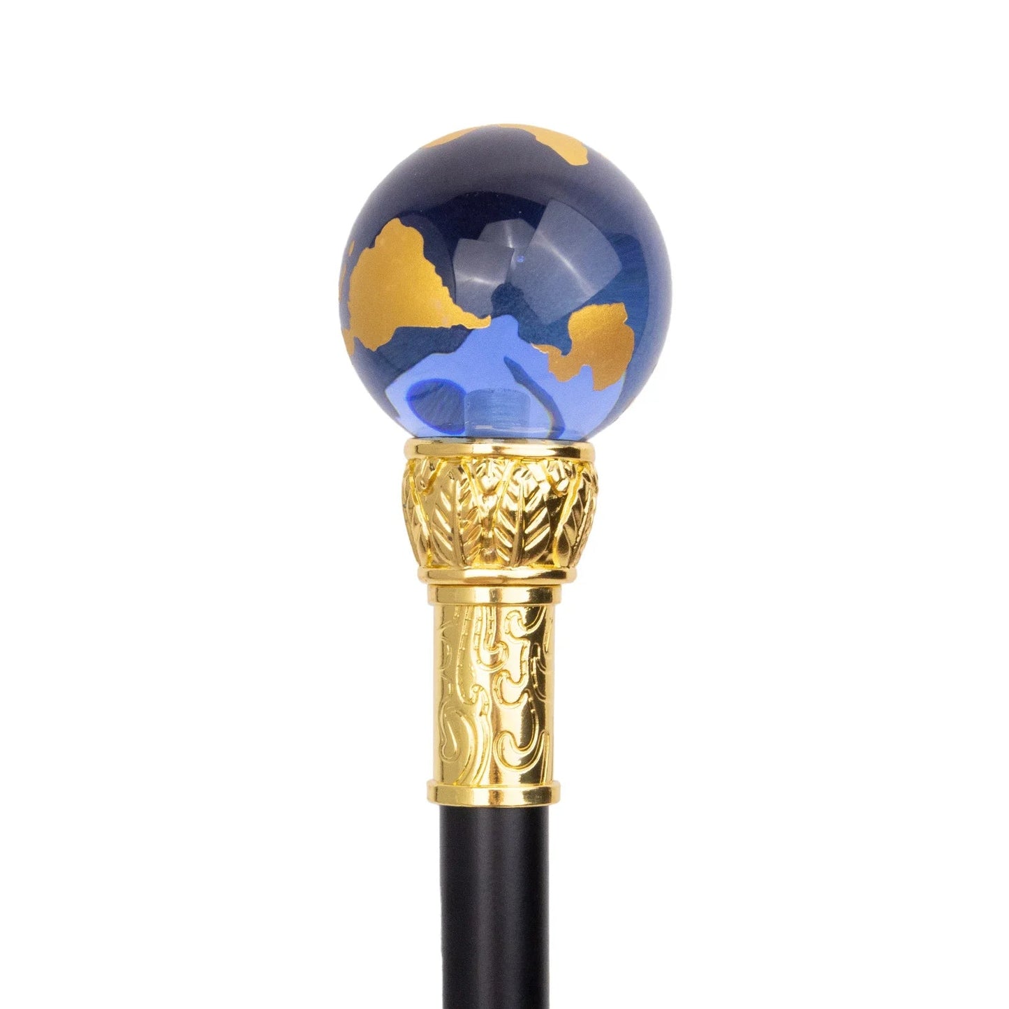 Blue Golden Ball Golden Walking  Stick -PN002