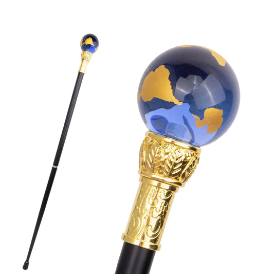 Blue Golden Ball Golden Walking  Stick -PN002