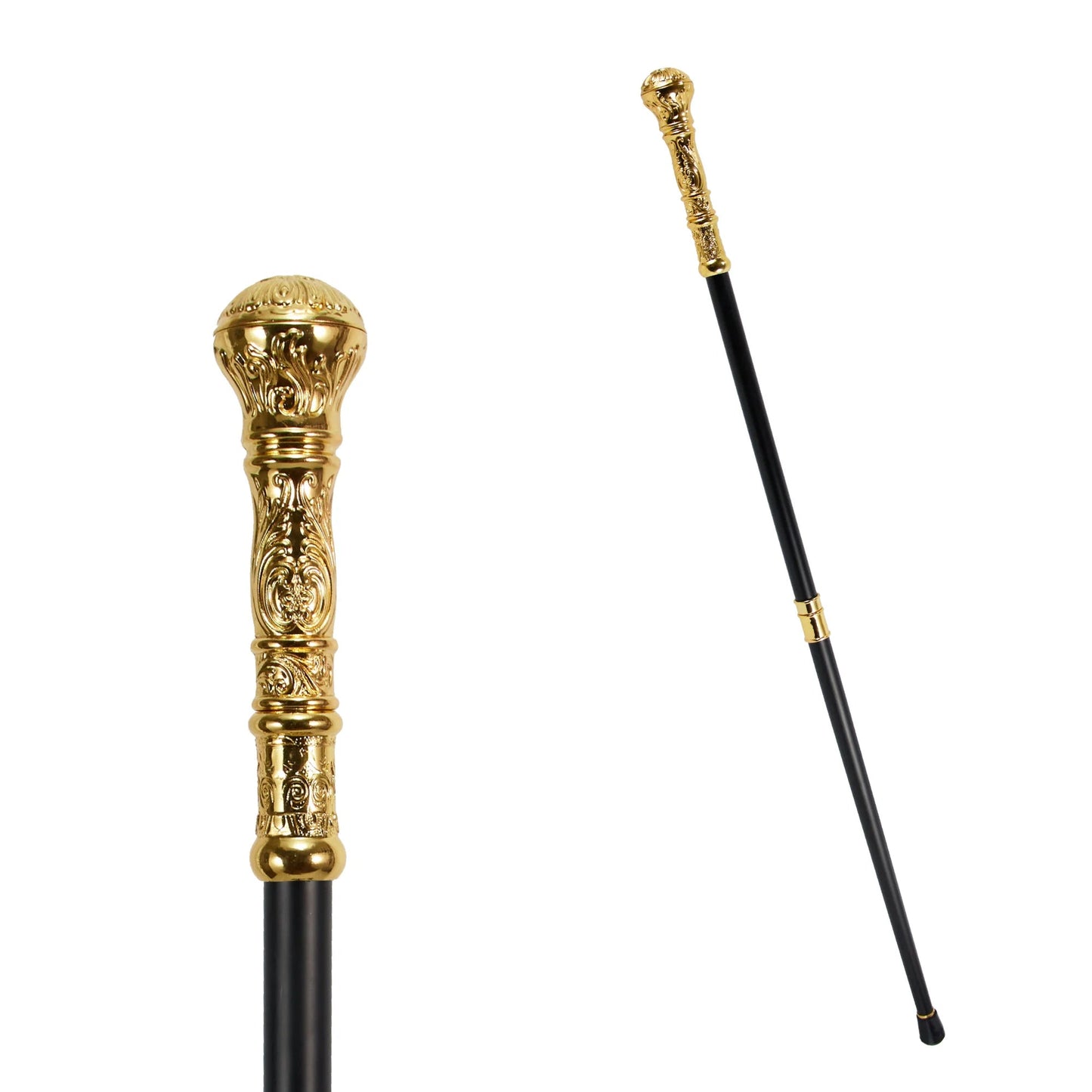 Elegant Golden Round Handle Walking Stick PN023