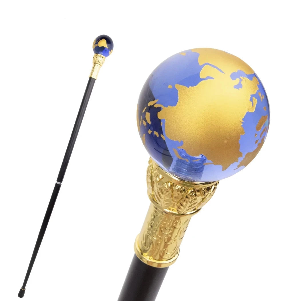 Blue Golden Ball Golden Walking  Stick -PN002