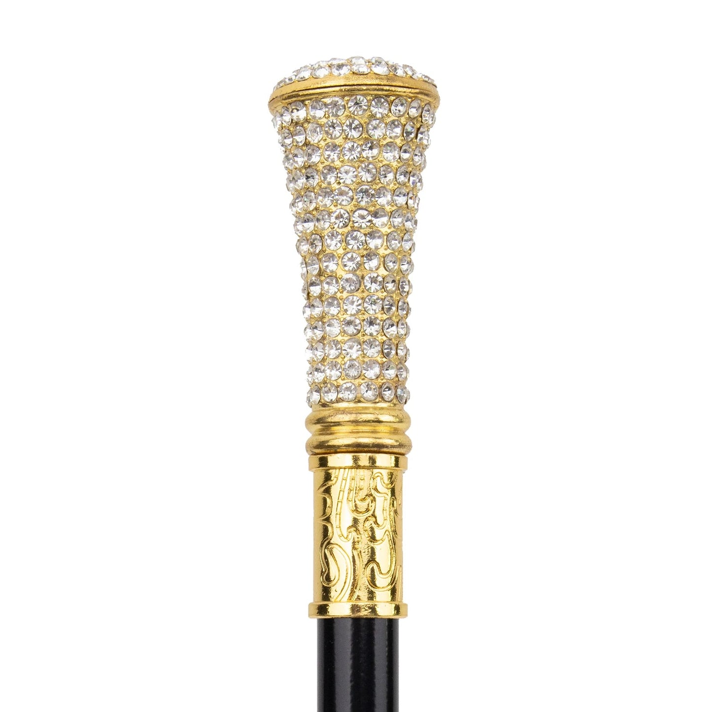 White Artificial Diamond Cane Walking Stick PN024
