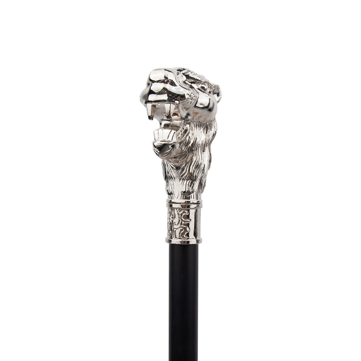 White Lion Head Walking Stick PN028
