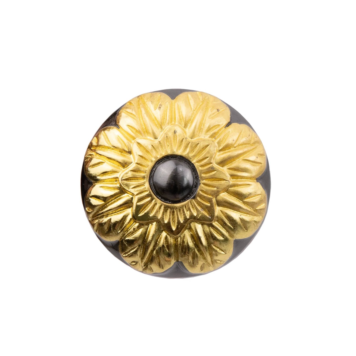 Golden Black Hand Hold Flower Walking Stick - PN005