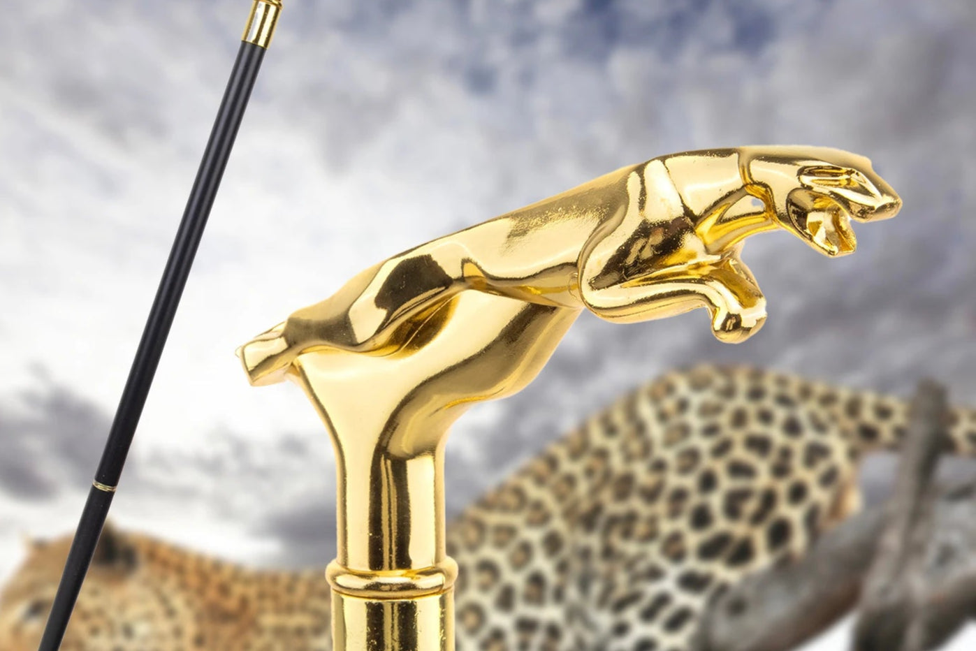 Gold Luxury Leopard  Walking Stick PN029