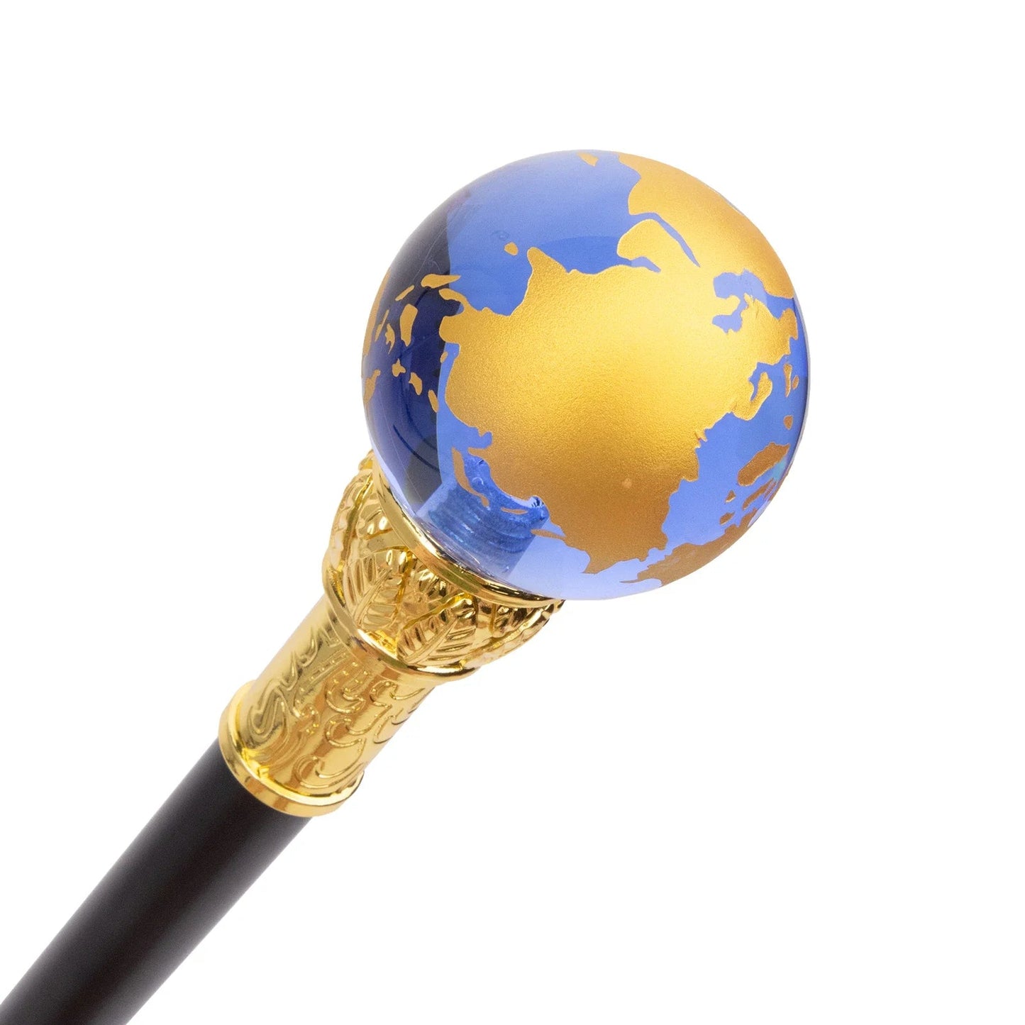 Blue Golden Ball Golden Walking  Stick -PN002