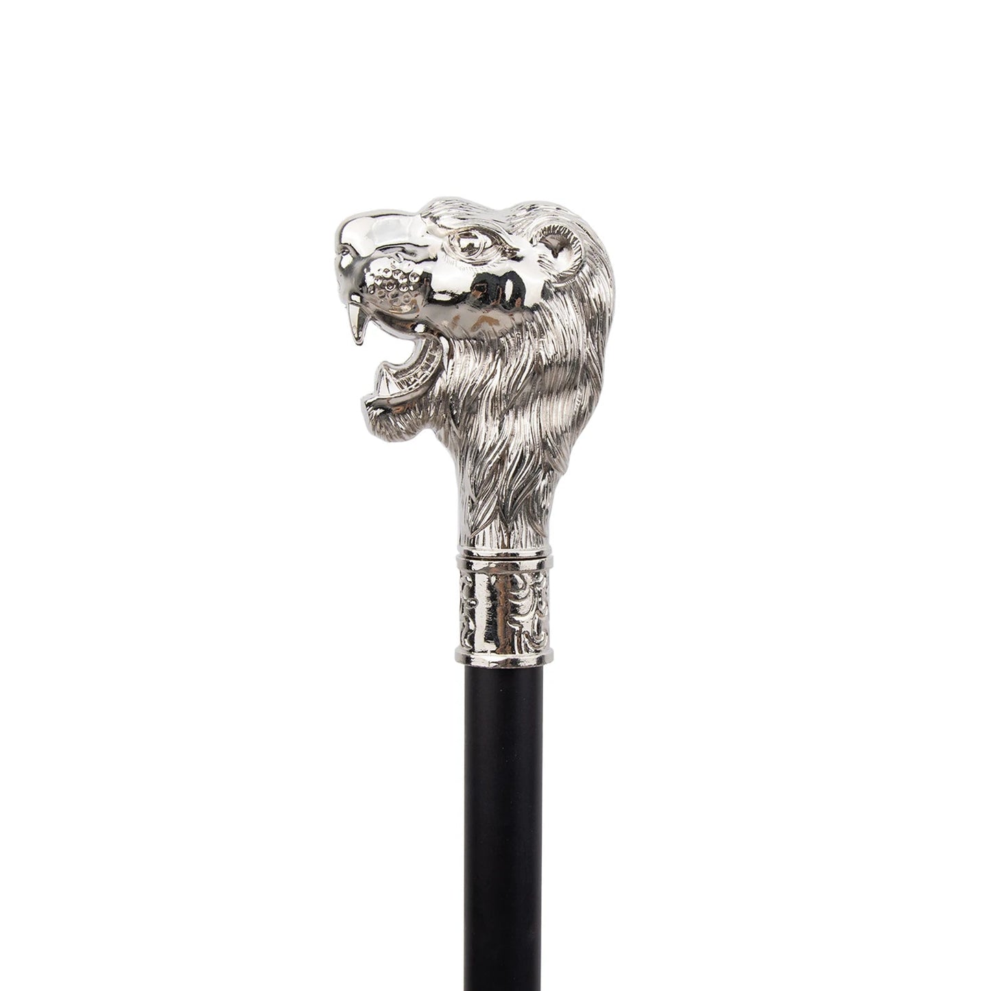 White Lion Head Walking Stick PN028