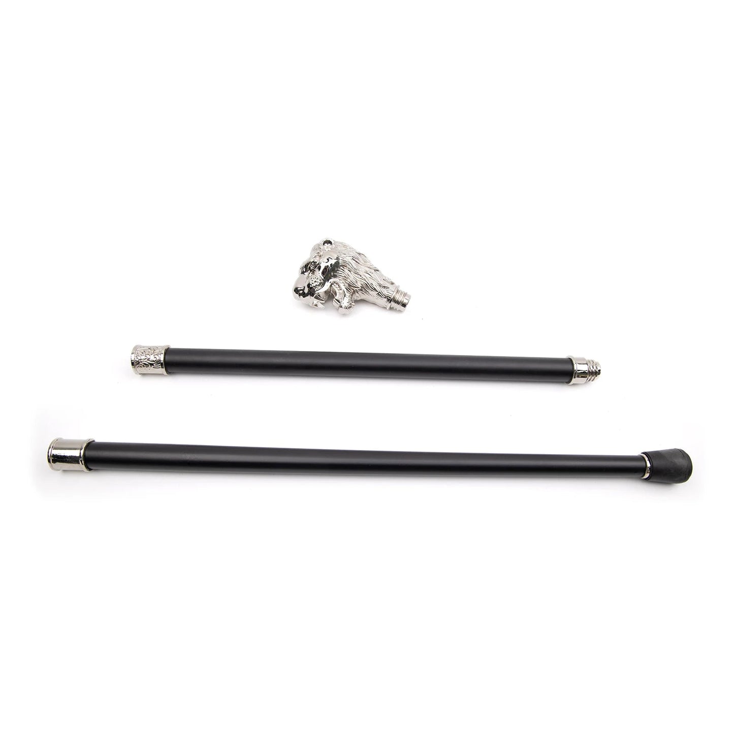 White Lion Head Walking Stick PN028