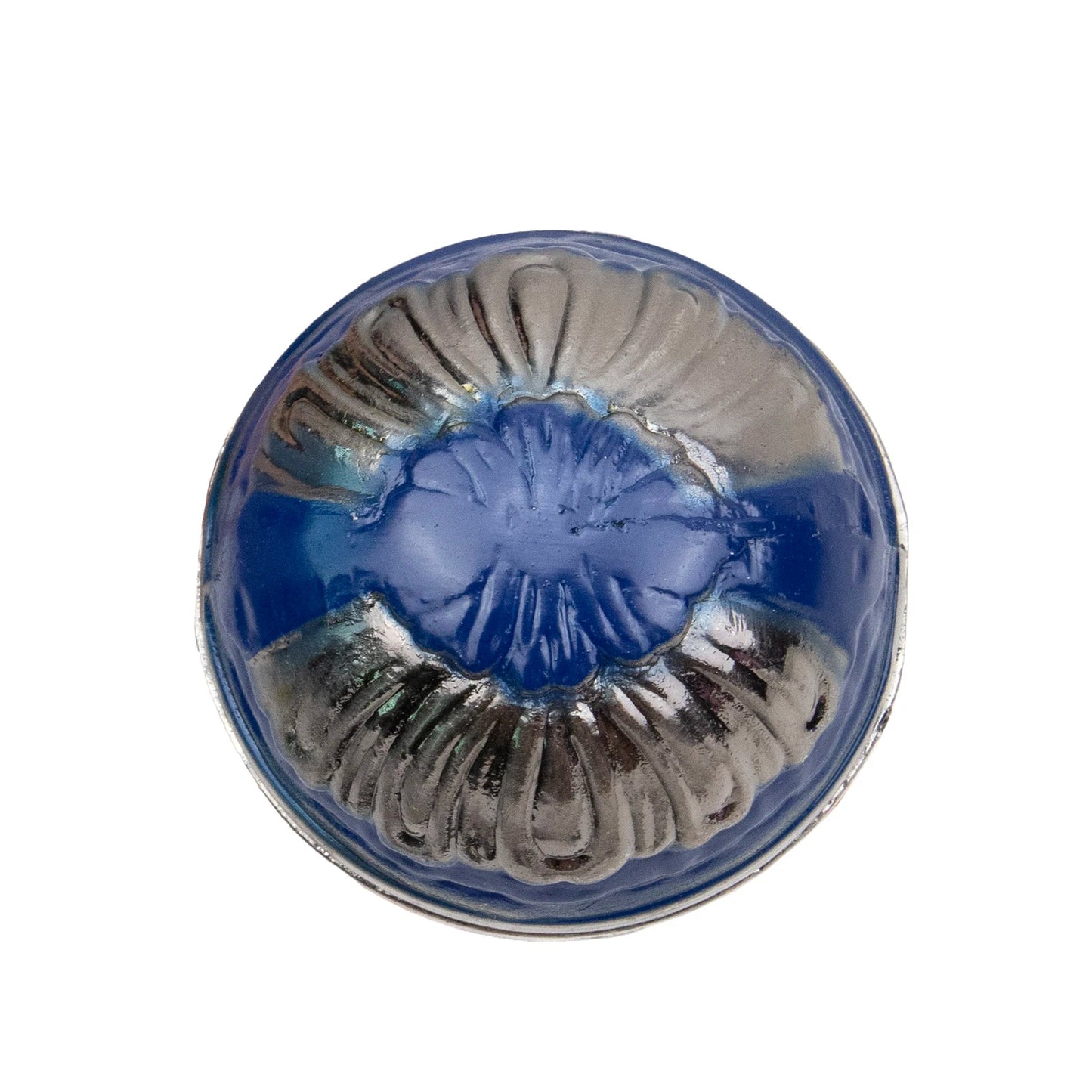 Silver Blue Luxury Round Handle  Walking Stick -PN001