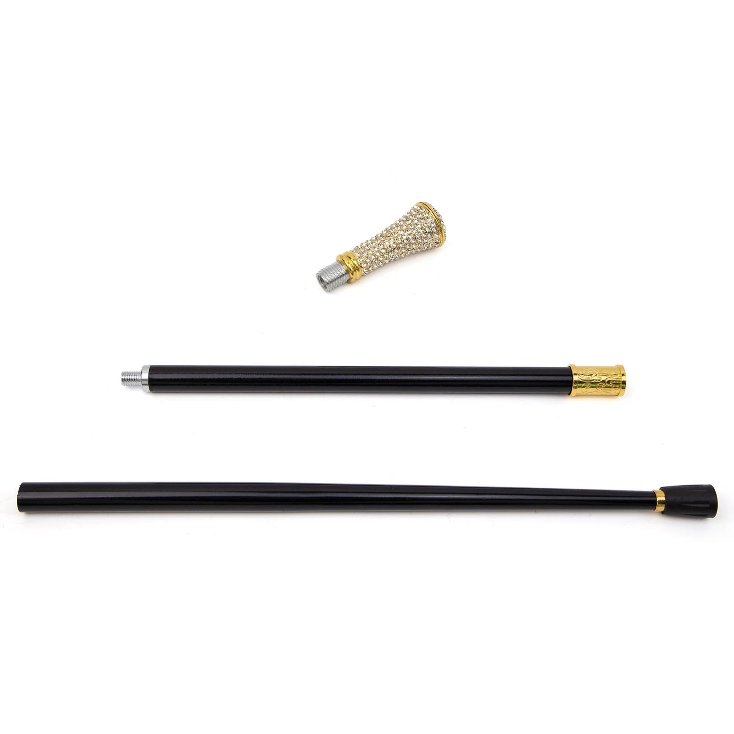 White Artificial Diamond Cane Walking Stick PN024
