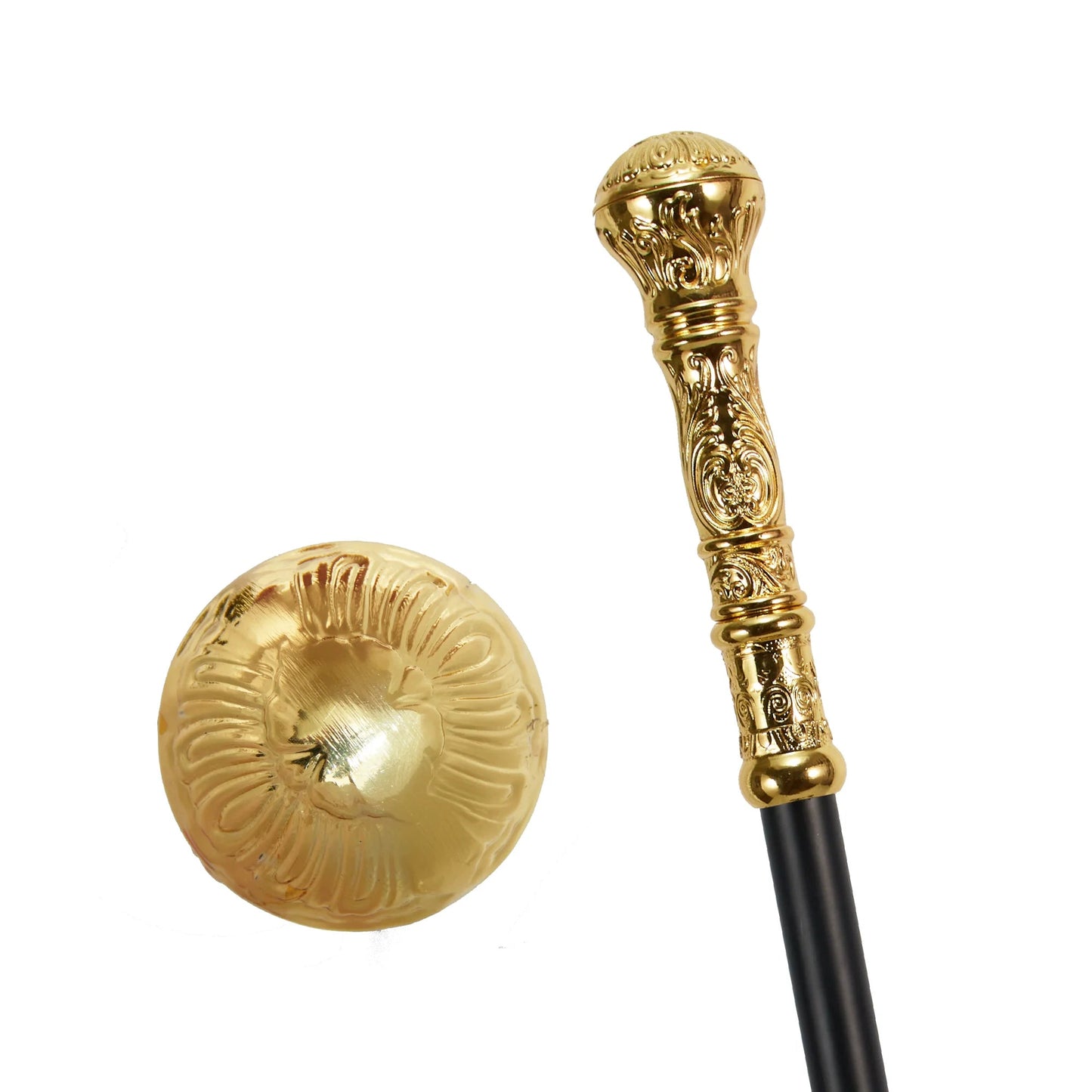 Elegant Golden Round Handle Walking Stick PN023