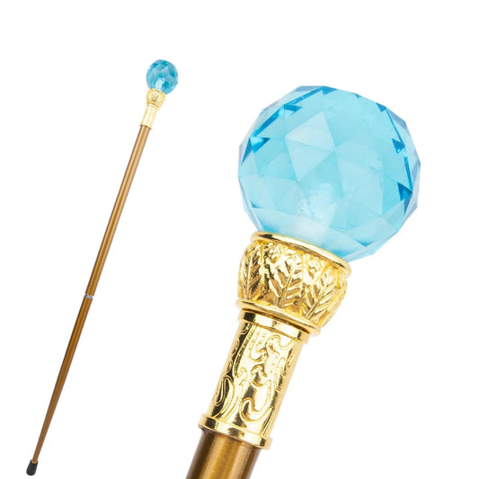 Blue Crystal Glass wakling Stick -PN003