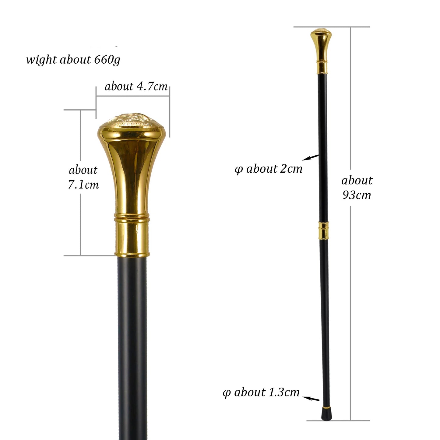 White VG Totem Freemasonry Walking Stick PN020